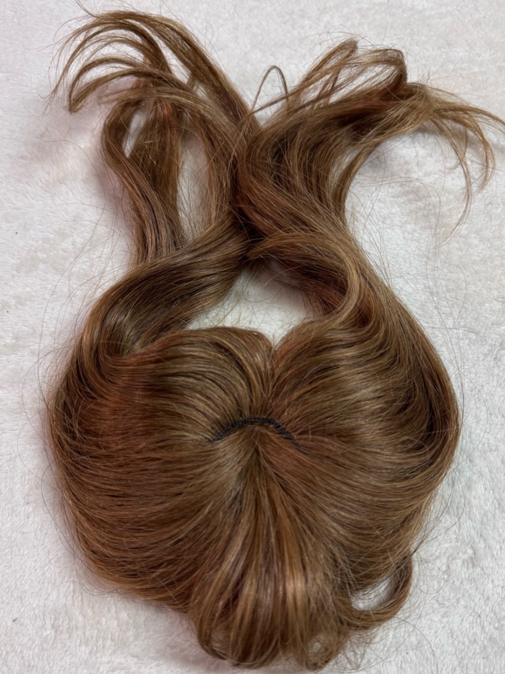 Synthetic 11"  Women's Hair Topper Clip-In - Natural Light Brown With Bangs - Picture 2 of 4